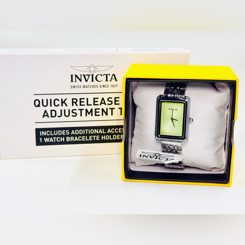 Invicta 69331 Wildflower Princess Silver Bracelet Watch W/Green Face & Tool Kit
